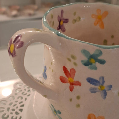 Handmade Pottery Mug . Customized Name . Colorfull
