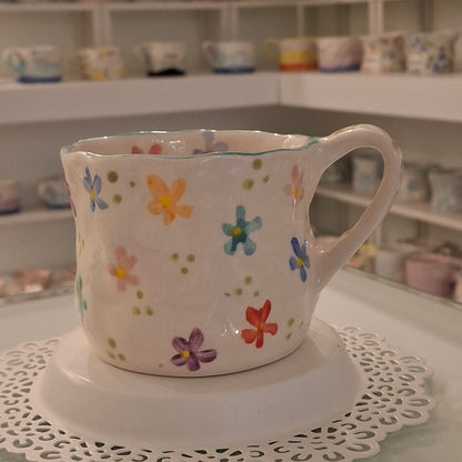 Handmade Pottery Mug . Customized Name . Colorfull