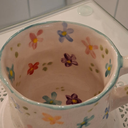 Handmade Pottery Mug . Customized Name . Colorfull