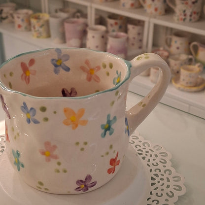 Handmade Pottery Mug . Customized Name . Colorfull